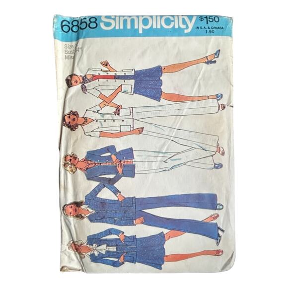 Simplicity 6858 Misses Cardigan, Bias Skirt and Pants Pattern - Size 12; Bust 34 - Picture 2 of 5